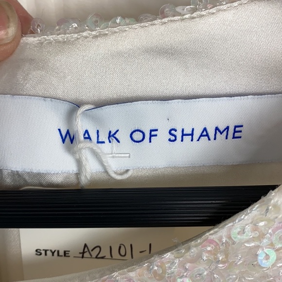 Walk of Shame Allover Sequin Dress Asymmetrical Ruffle NEW WITH TAGS - Picture 9 of 13